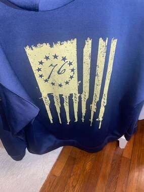 Grunt Style Betsy Rifle Flag Poly Pullover Hoodie Navy XL